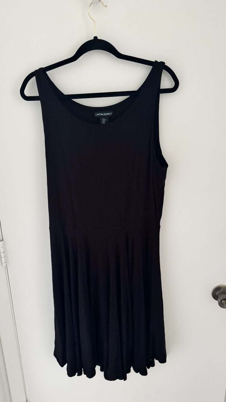 Cynthia Rowley Skater Dress Size XL Black Sleeveless Scoop Neck